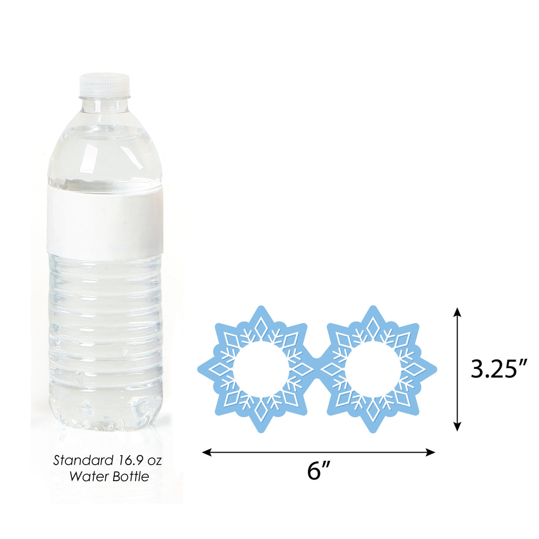 Blue Snowflakes Glasses and Headpieces - Paper Card Stock Winter Holiday Party Photo Booth Props Kit - 10 Count