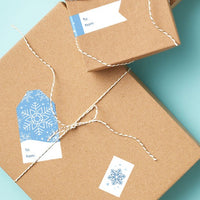 Blue Snowflakes - Assorted Winter Holiday Party Gift Tag Labels - To and From Stickers - 12 Sheets - 120 Stickers