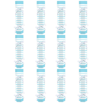 Blue Stripes - No Snap Simple Party Table Favors - DIY Cracker Boxes - Set of 12