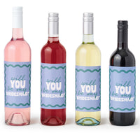 Blue and teal bridesmaid labels main image