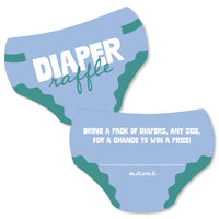 Blue and teal diaper raffle cards main image 