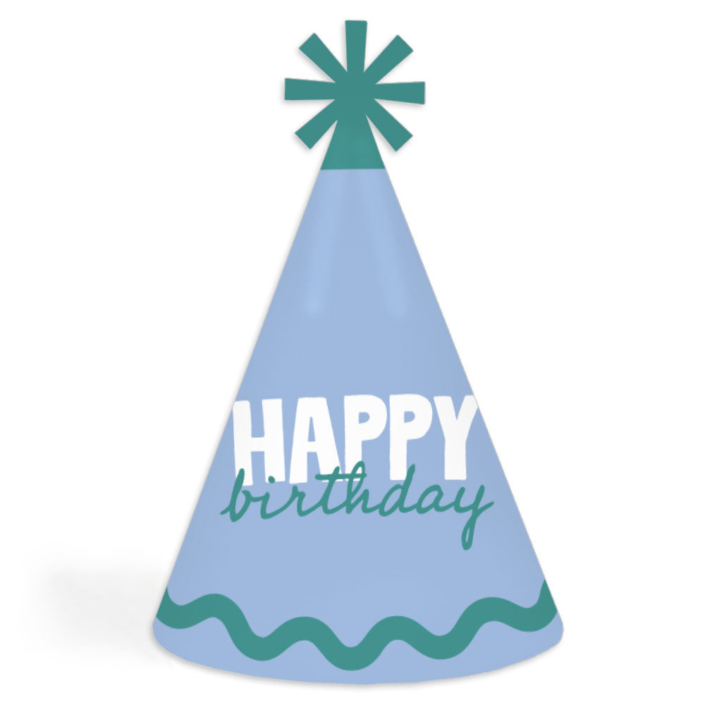Blue and teal cone hats main image
