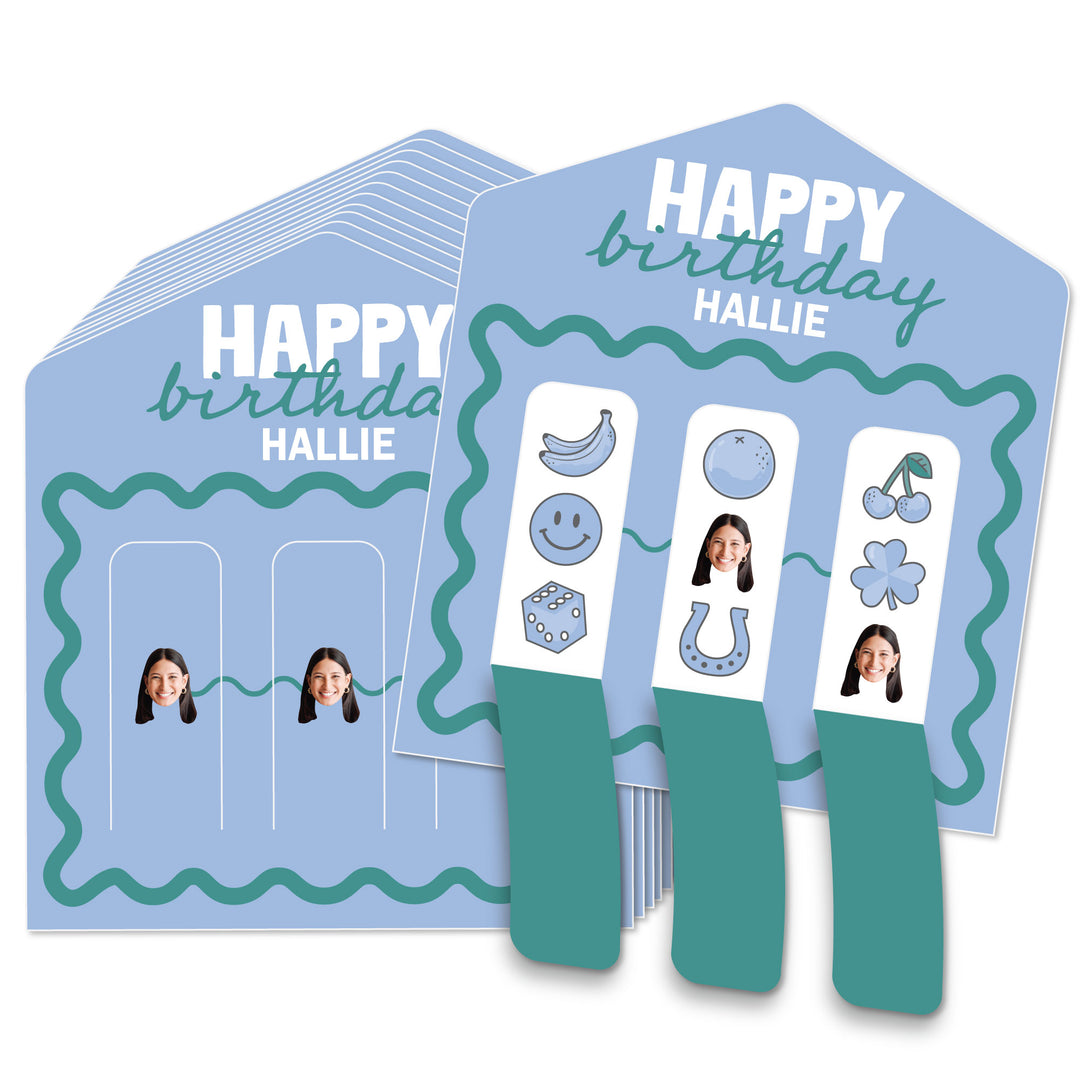Blue and teal pull tab game cards main image