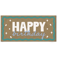 Blue and teal birthday kraft banner main image