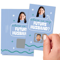 Custom Face Wavy Bridal Shower Scratch Off Card Game - 22 Ct