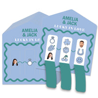 Blue and teal bridal pull tab cards main image