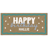 Blue and teal custom birthday kraft banner main image