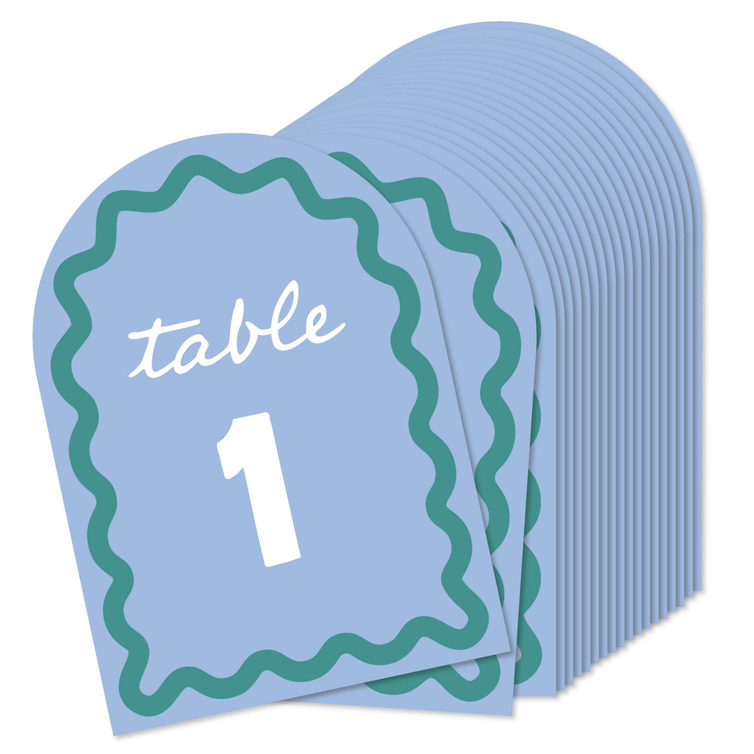 Blue and teal table numbers set main image 