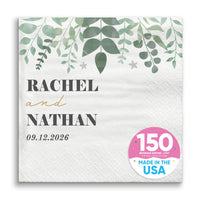 Custom Text - Boho Botanical Bridal Napkins