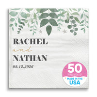 Custom Text - Boho Botanical Bridal Napkins
