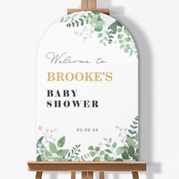 Personalized Text Boho Botanical Baby Shower Welcome Sign (Select Your Size)