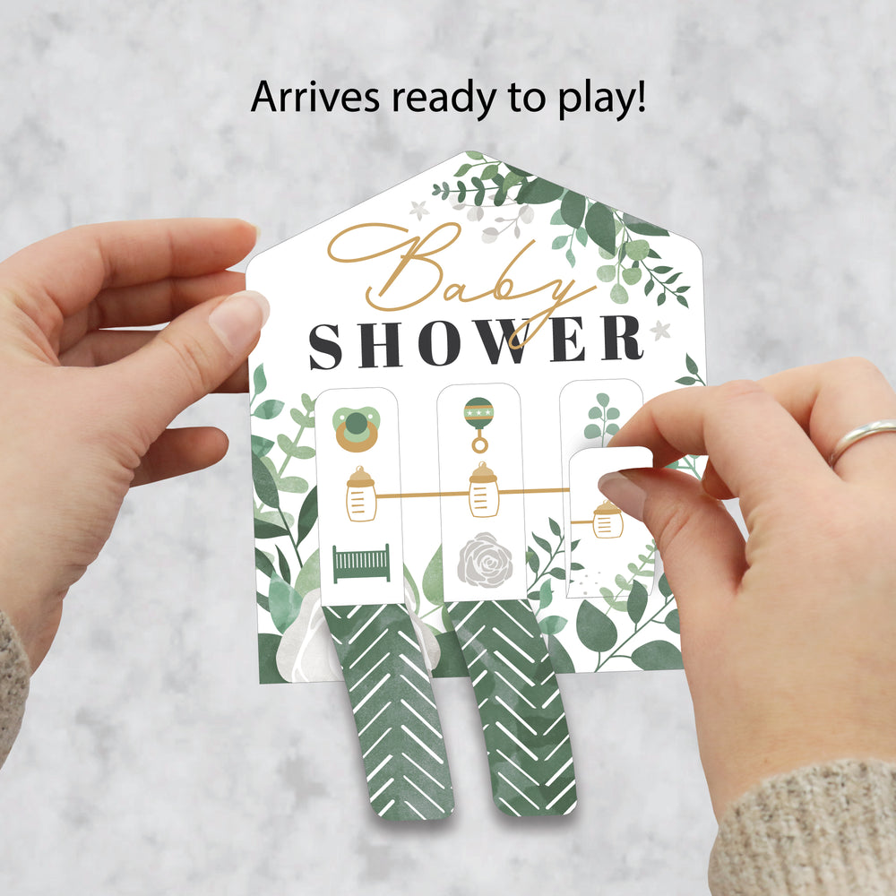 Boho Botanical Baby - Greenery Baby Shower Game Pickle Cards - Pull Tabs 3-in-a-Row - Set of 12