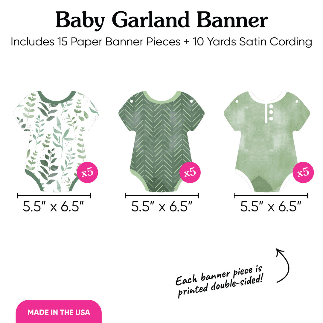 Boho Botanical Baby Garland Banner - 15 Pc (Copy)