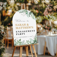 Personalized Text Boho Botanical Bridal Shower Welcome Sign (Select Your Size)