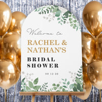Personalized Text Boho Botanical Bridal Shower Welcome Sign (Select Your Size)