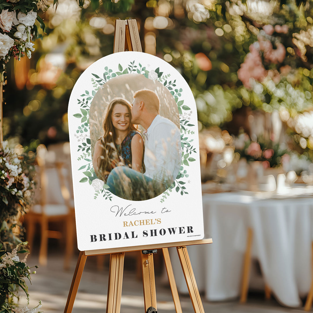 Custom Photo Boho Botanical Bridal Shower Welcome Sign