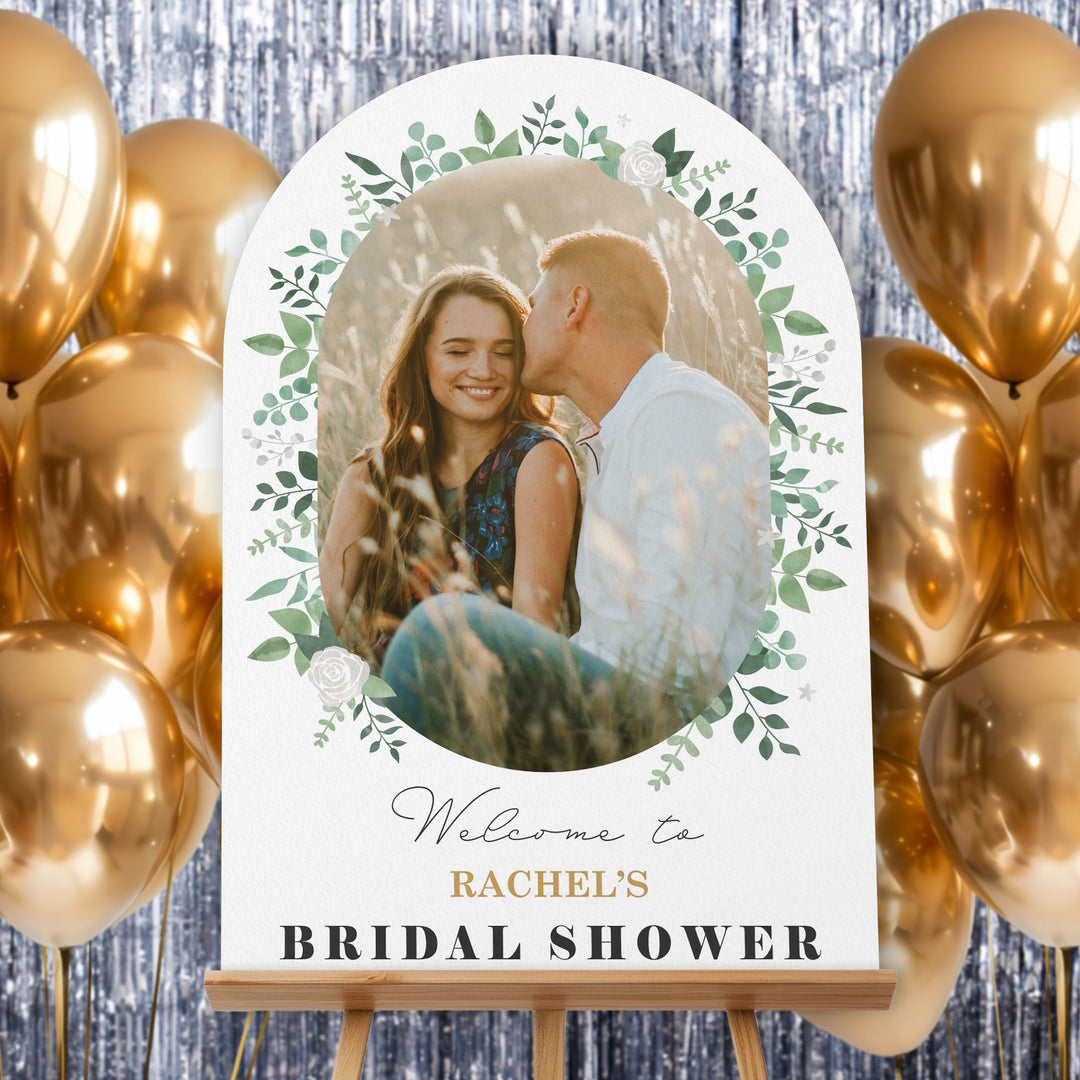 Custom Photo Boho Botanical Bridal Shower Welcome Sign