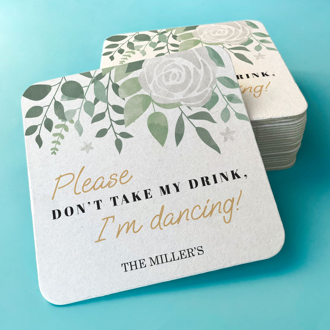Custom Text Coasters - Boho Botanical