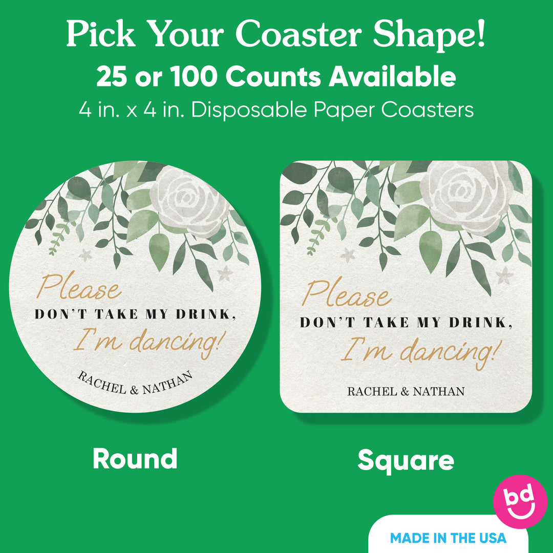 Custom Text Coasters - Boho Botanical