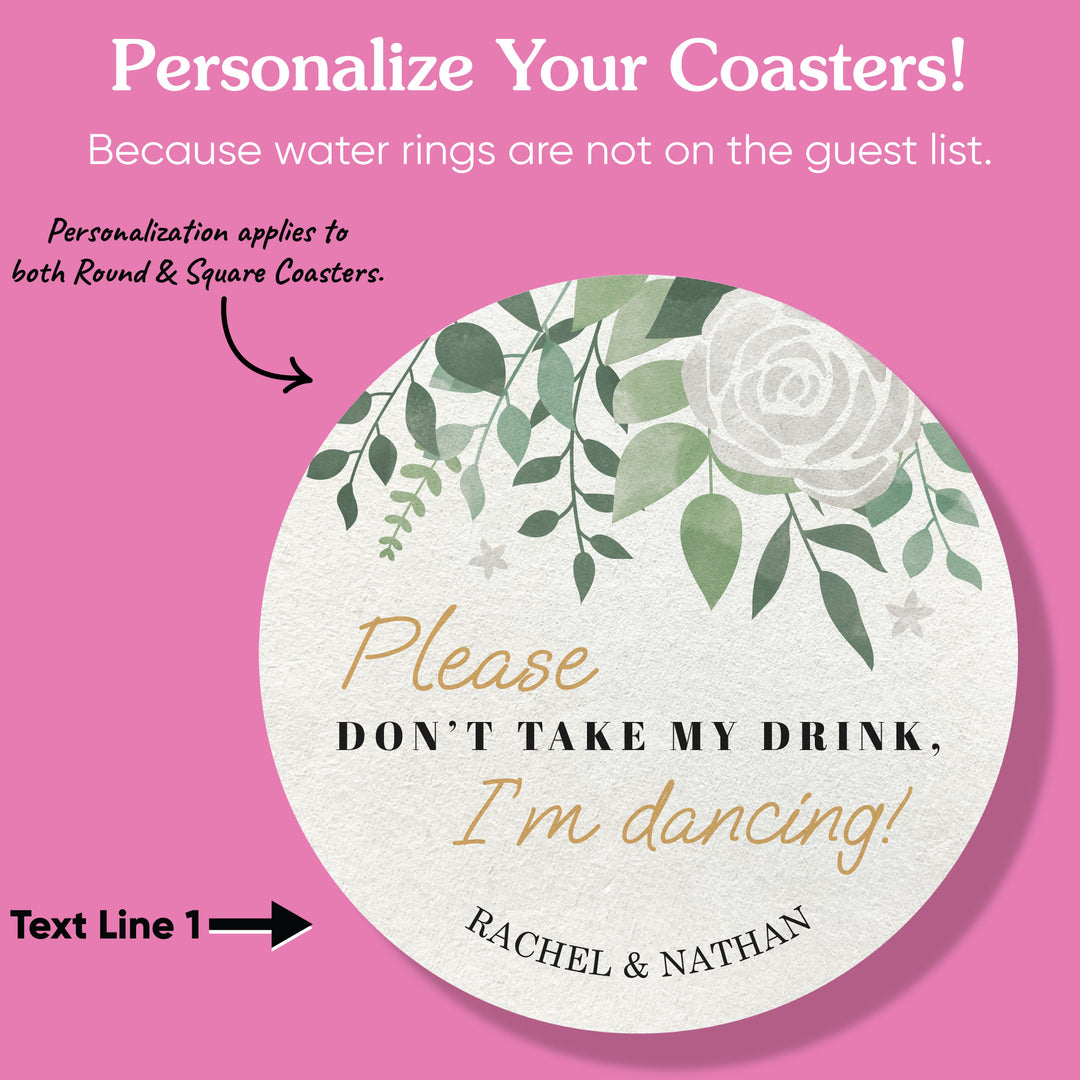 Custom Text Coasters - Boho Botanical