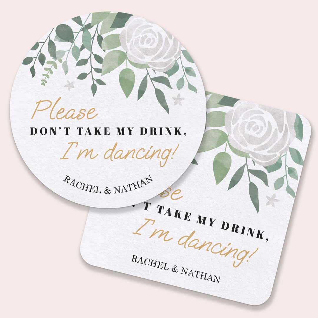 Custom Text Coasters - Boho Botanical