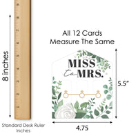 Boho Botanical Bride - Greenery Bridal Shower and Wedding Party Game Pickle Cards - Pull Tabs 3-in-a-Row - Set of 12