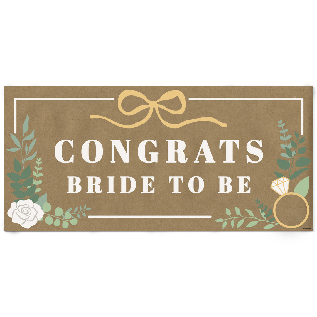 Boho Botanical Bride To Be kraft paper banner for bridal shower