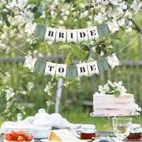Boho Botanical Bride - Greenery Bridal Shower and Wedding Party Mini Pennant Banner - Bride To Be