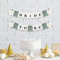 Boho Botanical Bride - Greenery Bridal Shower and Wedding Party Mini Pennant Banner - Bride To Be