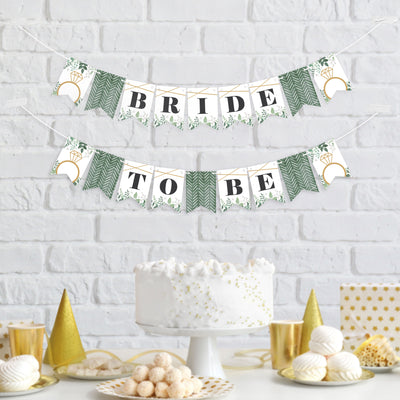 Boho Botanical Bride - Greenery Bridal Shower and Wedding Party Mini Pennant Banner - Bride To Be