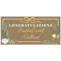 Boho Botanical personalized bridal shower kraft paper banner