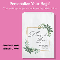 Custom Text Paper Treat Bags - Boho Botanical - 100 Ct