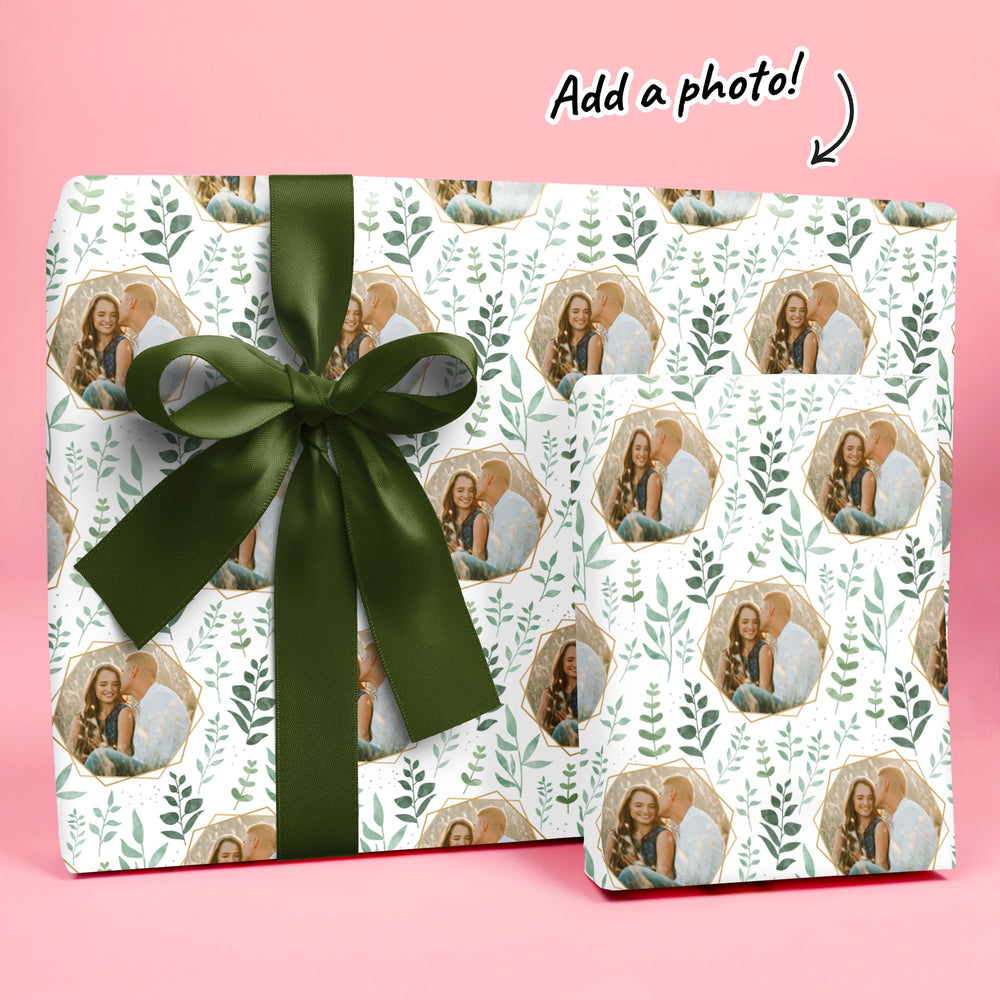 Custom Photo Wrapping Paper - Boho Botanical
