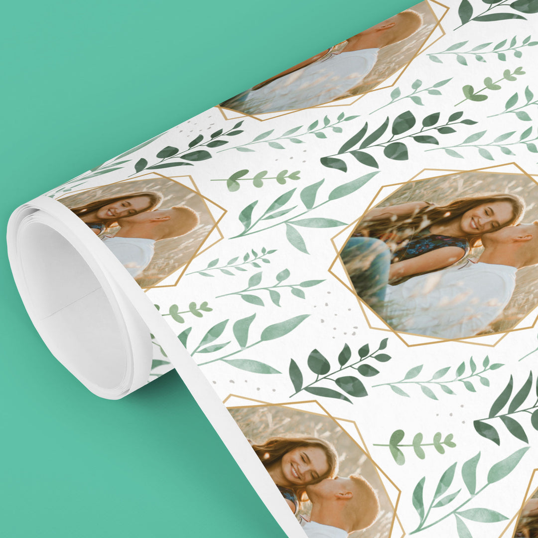 Custom Photo Wrapping Paper - Boho Botanical