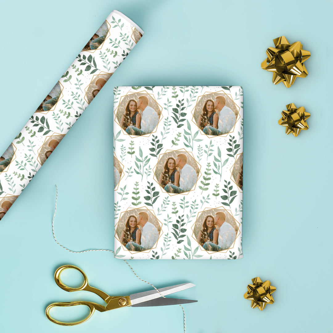 Custom Photo Wrapping Paper - Boho Botanical