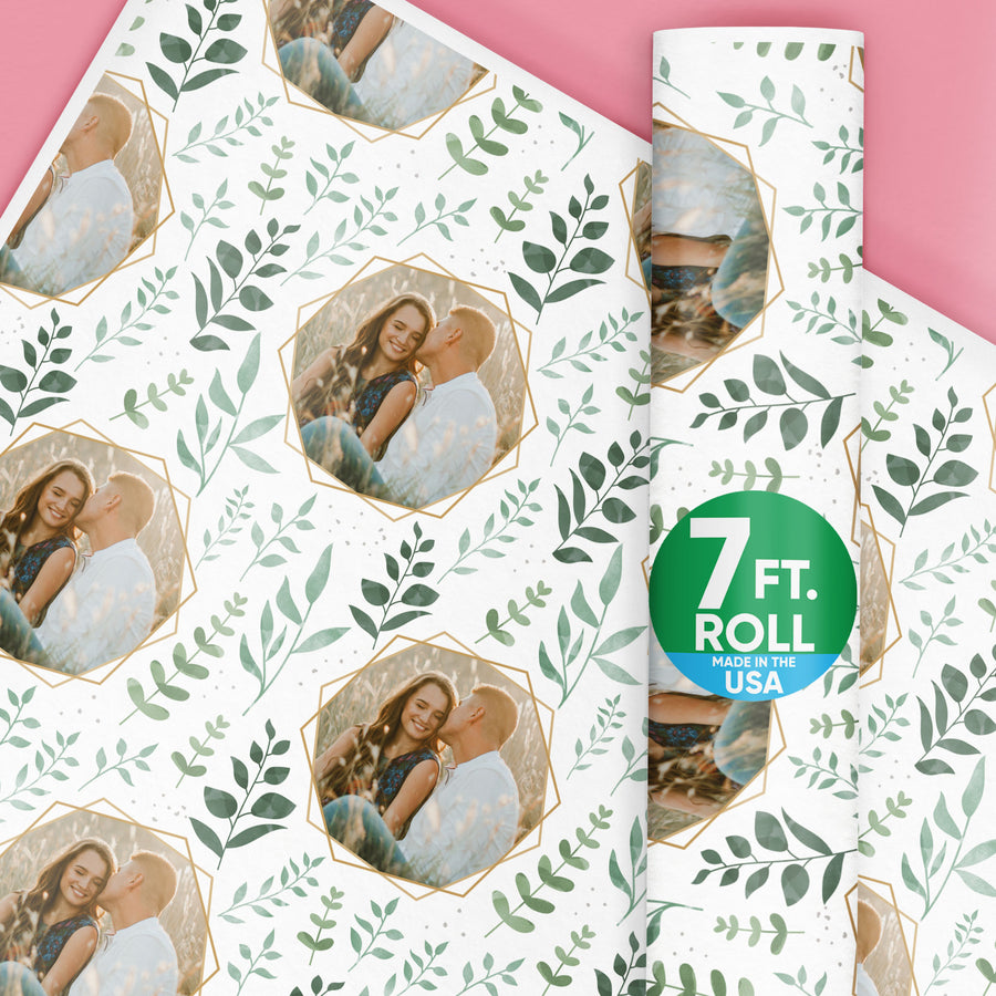 Custom Photo Wrapping Paper - Boho Botanical