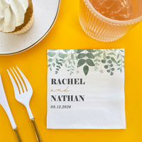 Custom Text - Boho Botanical Bridal Napkins