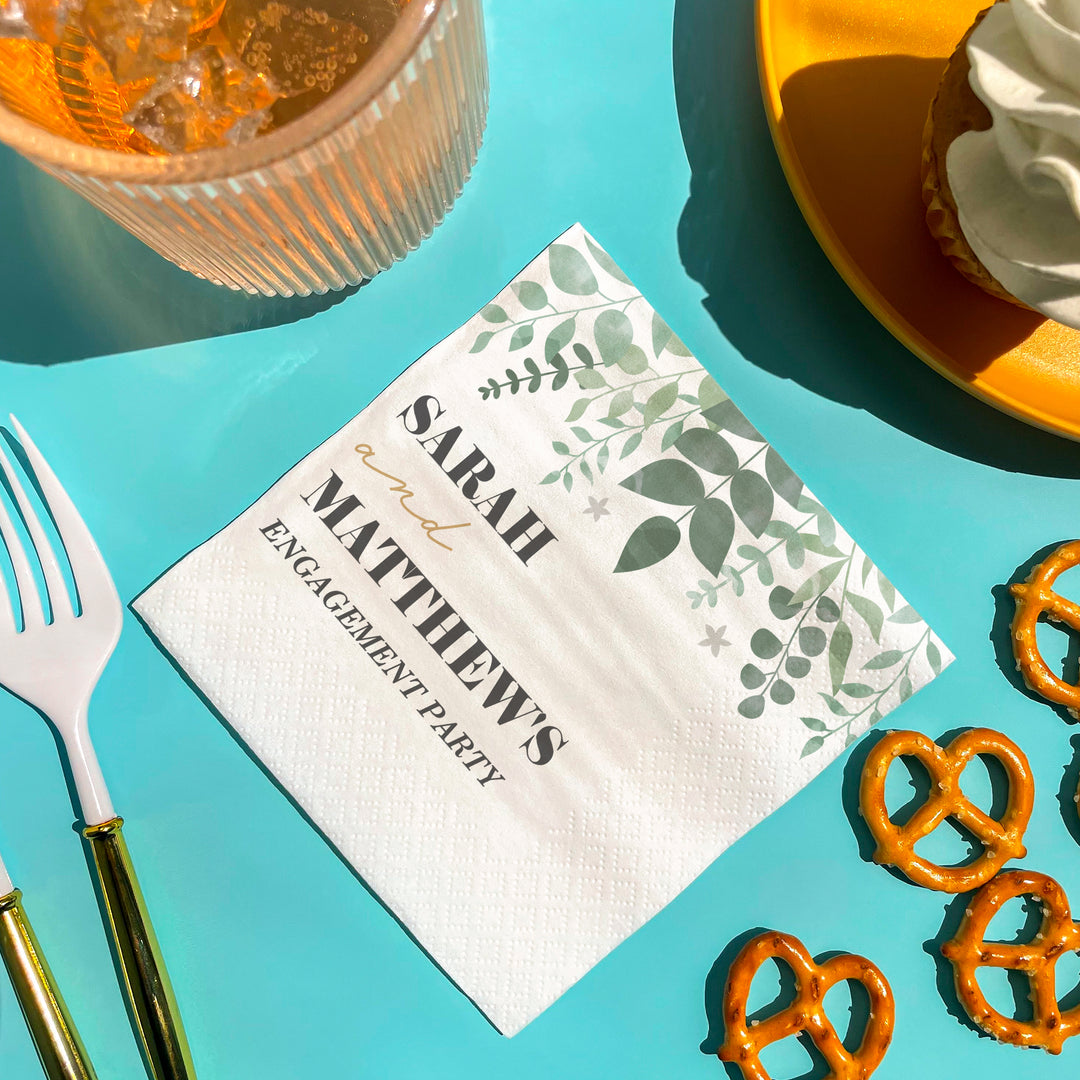Custom Text - Boho Botanical Bridal Napkins