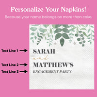 Custom Text - Boho Botanical Bridal Napkins