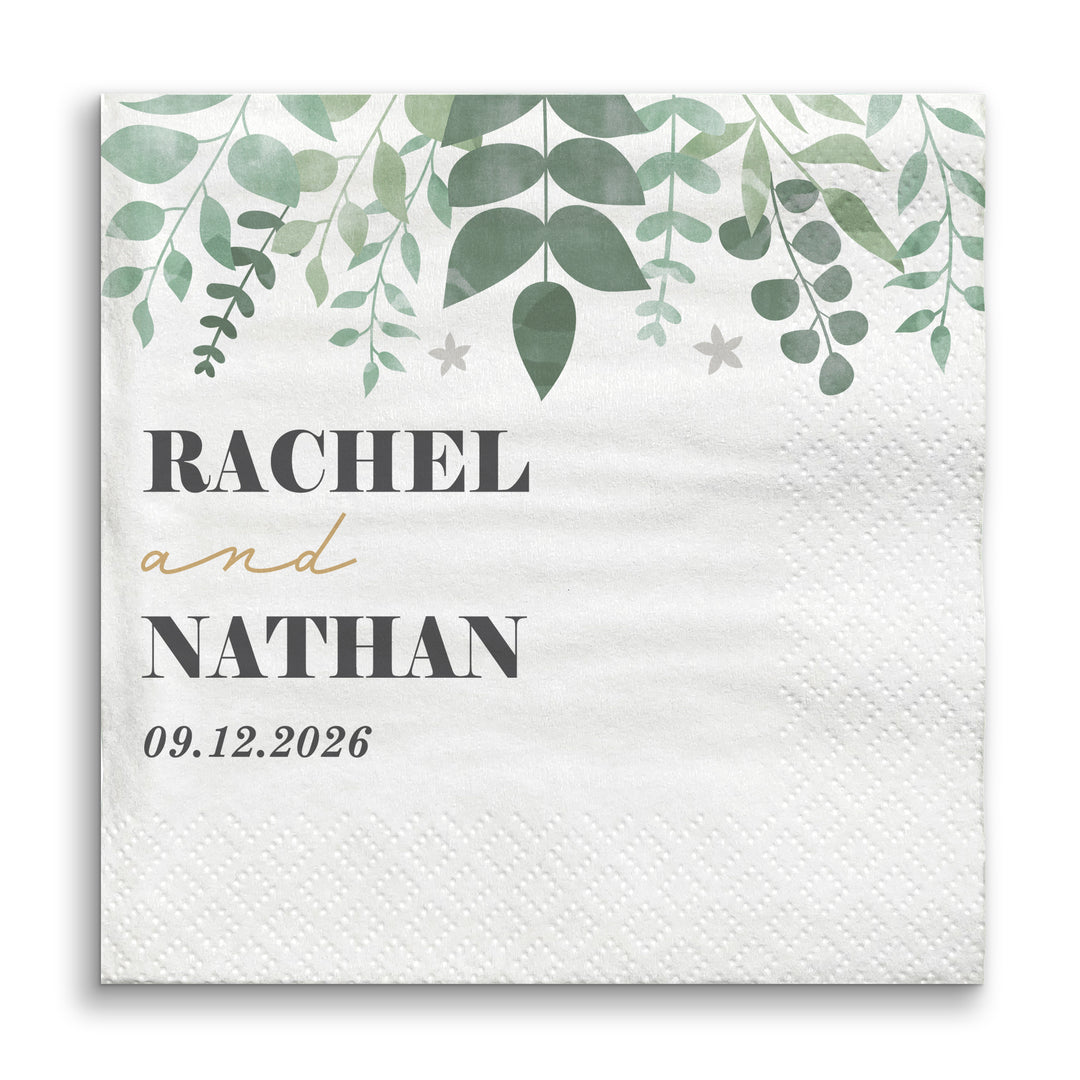 Custom Text - Boho Botanical Bridal Napkins