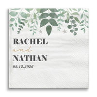 Custom Text - Boho Botanical Bridal Napkins