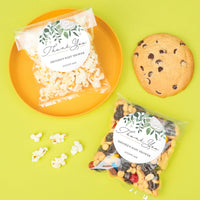 Custom Text Stickers & Clear Cookie Bags -  Boho Botanical