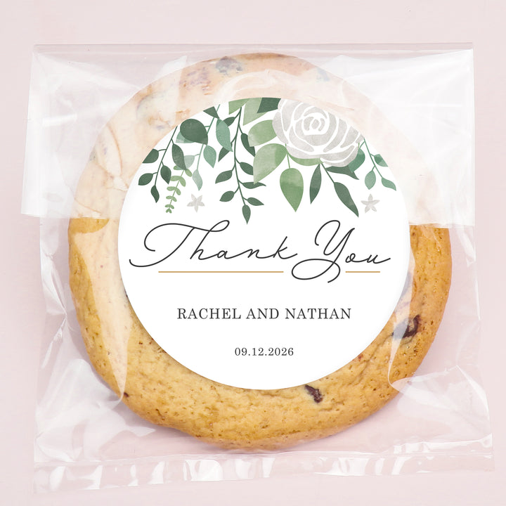 Custom Text Stickers & Clear Cookie Bags -  Boho Botanical