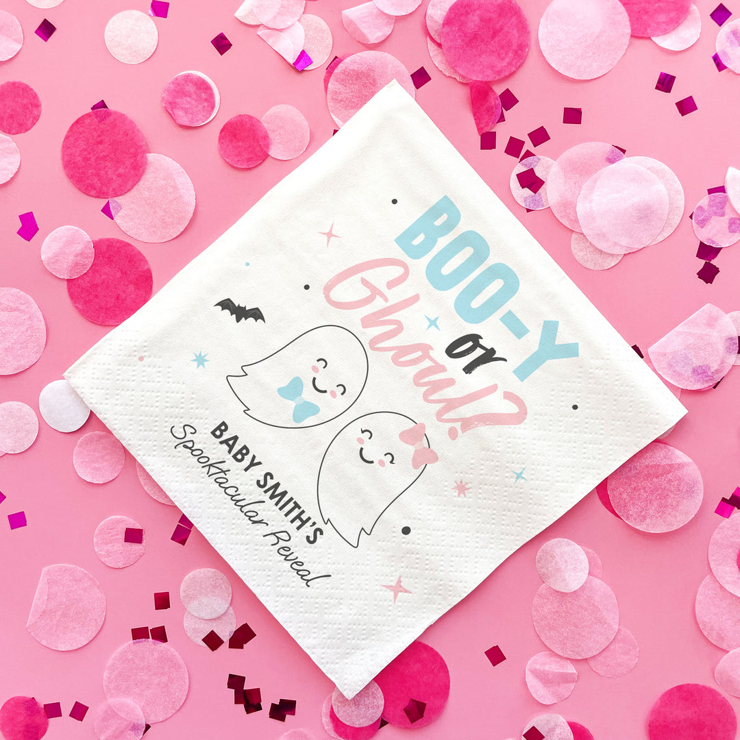 Custom Text Napkins - Boo-y or Ghoul - 50 Ct