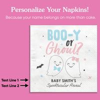 Custom Text Napkins - Boo-y or Ghoul - 50 Ct