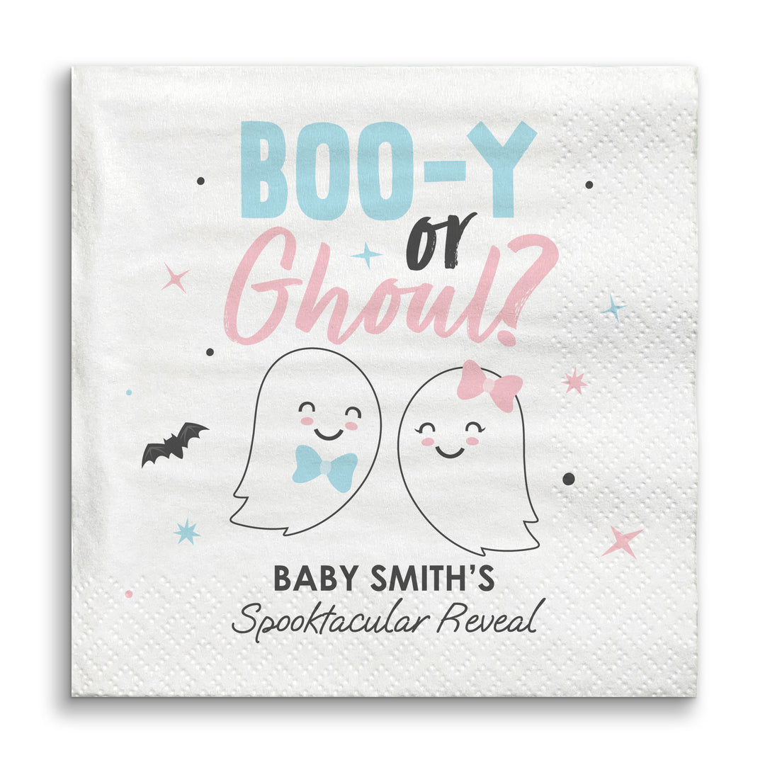 Custom Text Napkins - Boo-y or Ghoul - 50 Ct