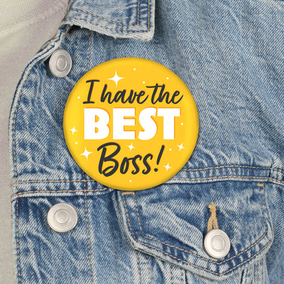 Happy Boss's Day - 3 inch Best Boss Ever Badge - Pinback Buttons - Set of 8