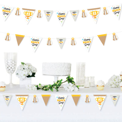 Happy Boss's Day - DIY Best Boss Ever Pennant Garland Decoration - Triangle Banner - 30 Piecesv
