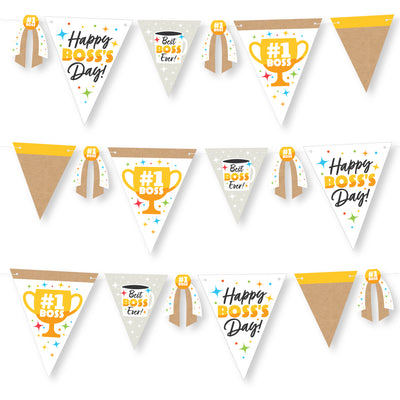 Happy Boss's Day - DIY Best Boss Ever Pennant Garland Decoration - Triangle Banner - 30 Piecesv