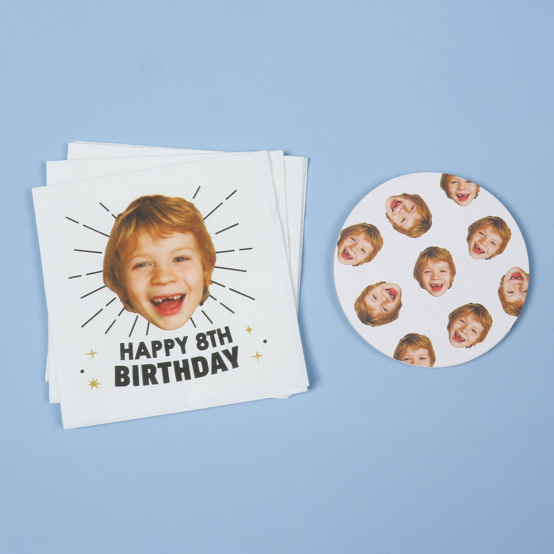 Custom Face Napkins - Happy Birthday